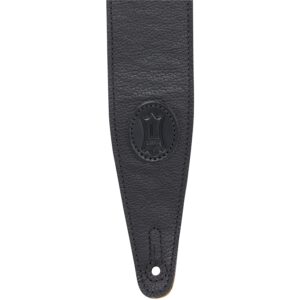 Levy's MGS317ST-BLK-HNY Tracolla in pelle con retro in pelle scamosciata Black & Honey 2 1/2'