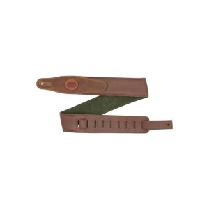 Levy's MGS80CS-BRN-GRN Tracolla in pelle imbottita con retro in pelle scamosciata Brown & Green 2 1/2'