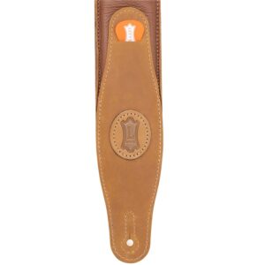 Levy's MGS80CS-TAN-SND Tracolla in pelle imbottita con retro in pelle scamosciata Tan 2 1/2'