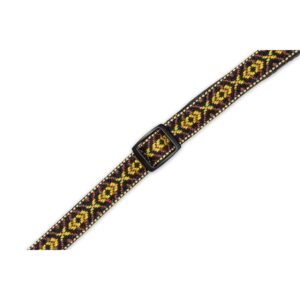 Levy's MJ19UKE-002 Tracolla per ukulele in jacquard Black & Yellow 1/2'