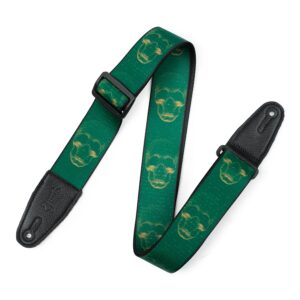 Levy's MPD2-113 Tracolla in poliestere Green & Yellow Skulls 2'