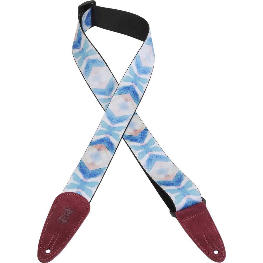 Levy's MPSDS2-007 Tracolla in poliestere con terminali in pelle scamosciata Blue Tribal 2'