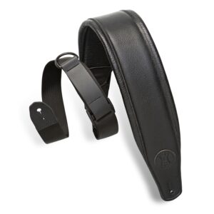 Levy's MRHGP-BLK Tracolla in pelle Right Height Black on Black 3 1/2'