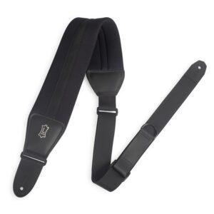 Levy's MRHNP3-BLK Tracolla in neoprene Right Height Solid Noir 3 1/4'