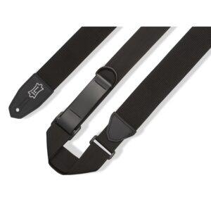 Levy's MRHP-BLK Tracolla in poliestere Right Height Solid Black 2'