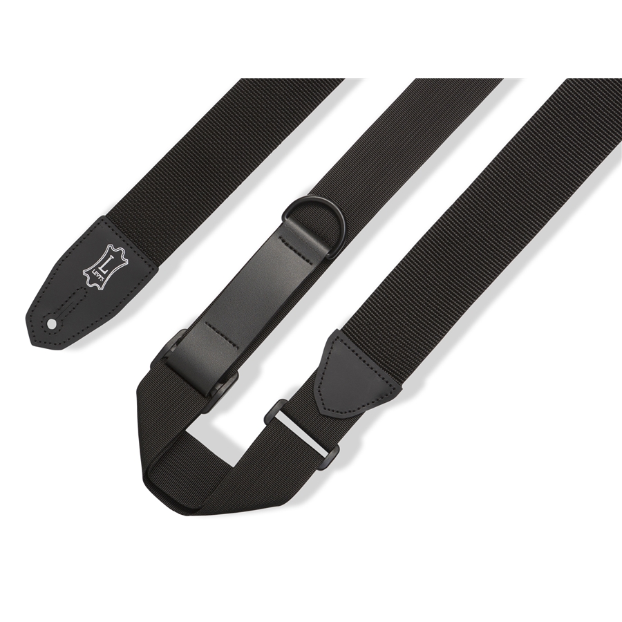 Levy's MRHP-BLK Tracolla in poliestere Right Height Solid Black 2'
