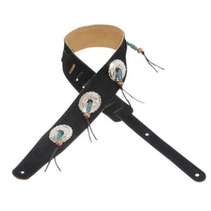 Levy's MS26SF-BLK Tracolla in pelle scamosciata Turquoise Tassels 2 1/2'