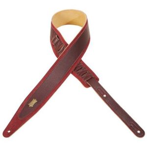 Levy's MS317CO-BRG Tracolla in pelle scamosciata con inserto in pelle Burgundy 2 1/2'