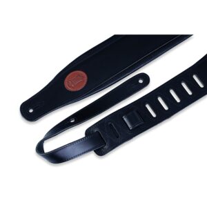 Levy's MSS1-BLK Tracolla in pelle conciata al vegetal imbottita Black 3'