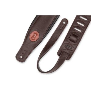 Levy's MSS2-DBR Tracolla in pelle imbottita Dark Brown 3'