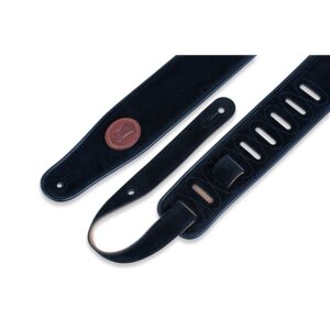 Levy's MSS3-BLK Tracolla in pelle scamosciata con piping Black 2 1/2'