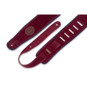 Levy's MSS3-BRG Tracolla in pelle scamosciata Burgundy con piping Black 2 1/2'