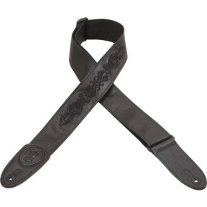 Levy's MSS7GPE-004 Tracolla in pelle con retro in polipropilene Black Embroidered 2'