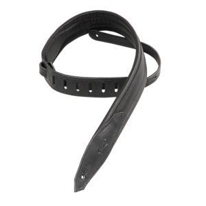 Levy's MSS80-BLK Tracolla in pelle conciata al vegetale Black Stripe2'
