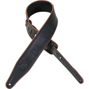 Levy's MSSB17-BLK Tracolla in pelle Black & Caramel 2'