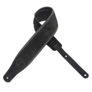 Levy's MSSB2S-BLK Tracolla per basso in pelle scamosciata Signature Black On Black 3'