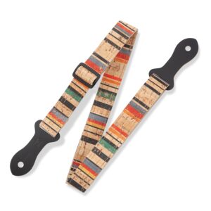 Levy's MX23ALL-001 Tracolla per ukulele in sughero Multi Color Stripes 1'