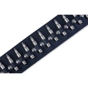 Levy's PM28-2B-BLK Tracolla in pelle con proiettili finti Bullets 2'