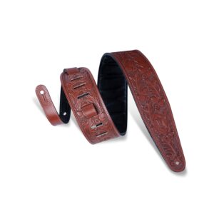 Levy's PM44T01-WAL Tracolla in pelle conciata al vegetale con motivo lavorato a mano Walnut 3'