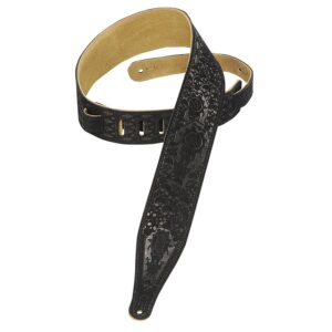 Levy's MS17T04-BLK Tracolla in pelle scamosciata Skulls 2 1/2'
