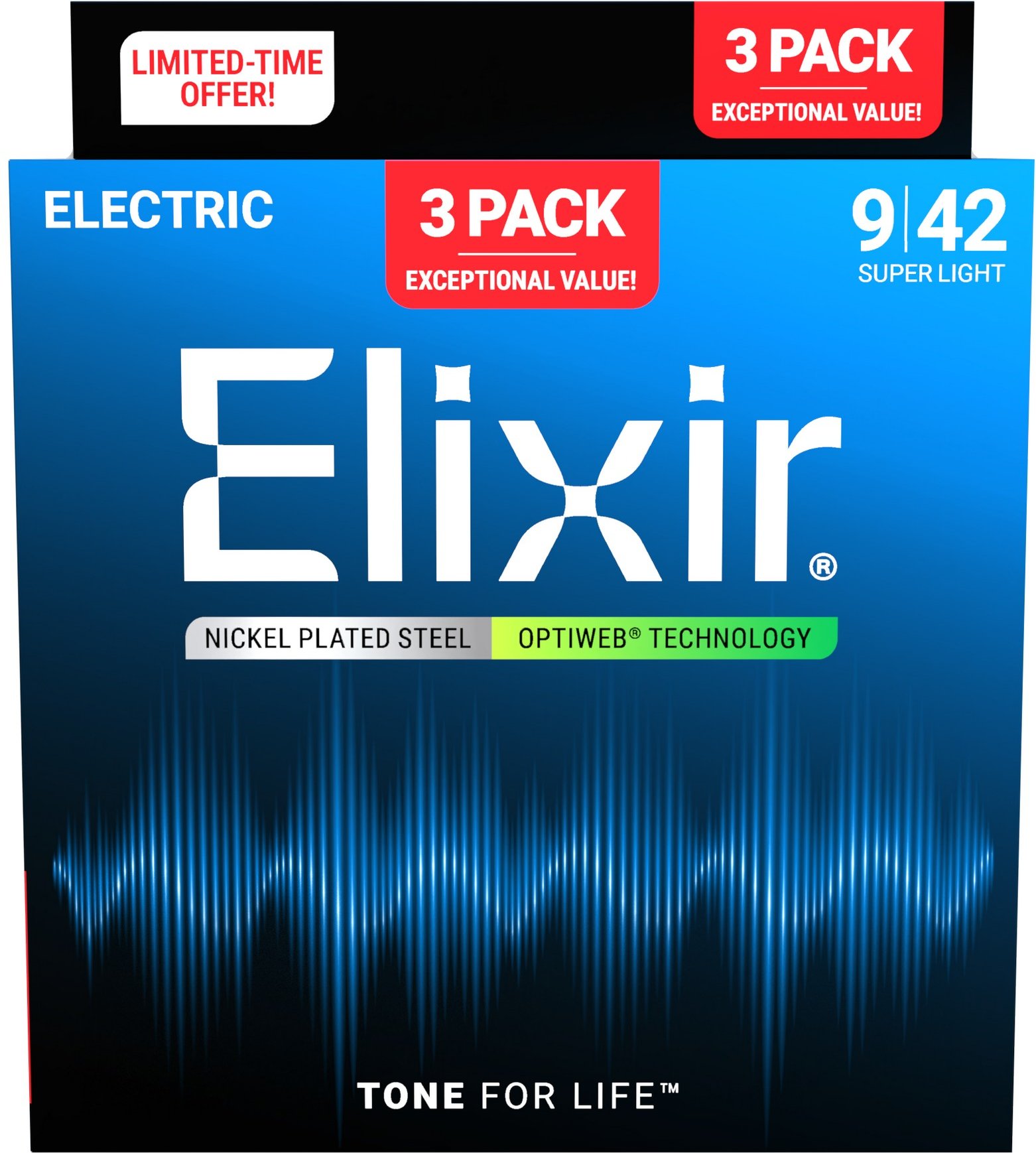 ELIXIR 3-PACK 16571 ELECTR NICKEL PLATED STEEL OPTIWEB
