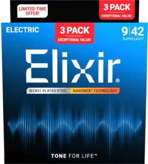 ELIXIR 3-PACK 16566 ELECTR NICKEL PLATED STEEL NANOWEB