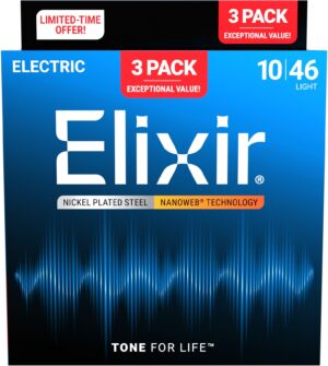 ELIXIR 3-PACK 16567 ELECTR NICKEL PLATED STEEL NANOWEB