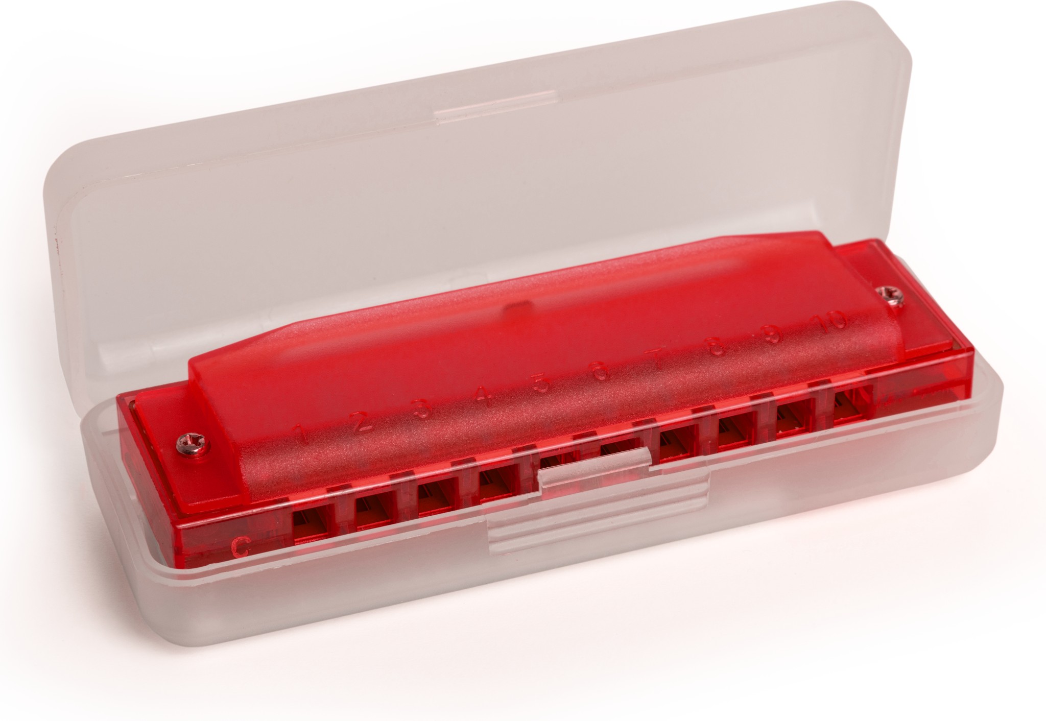 HOHNER TRANSLUCENT HARP RED HARDCASE