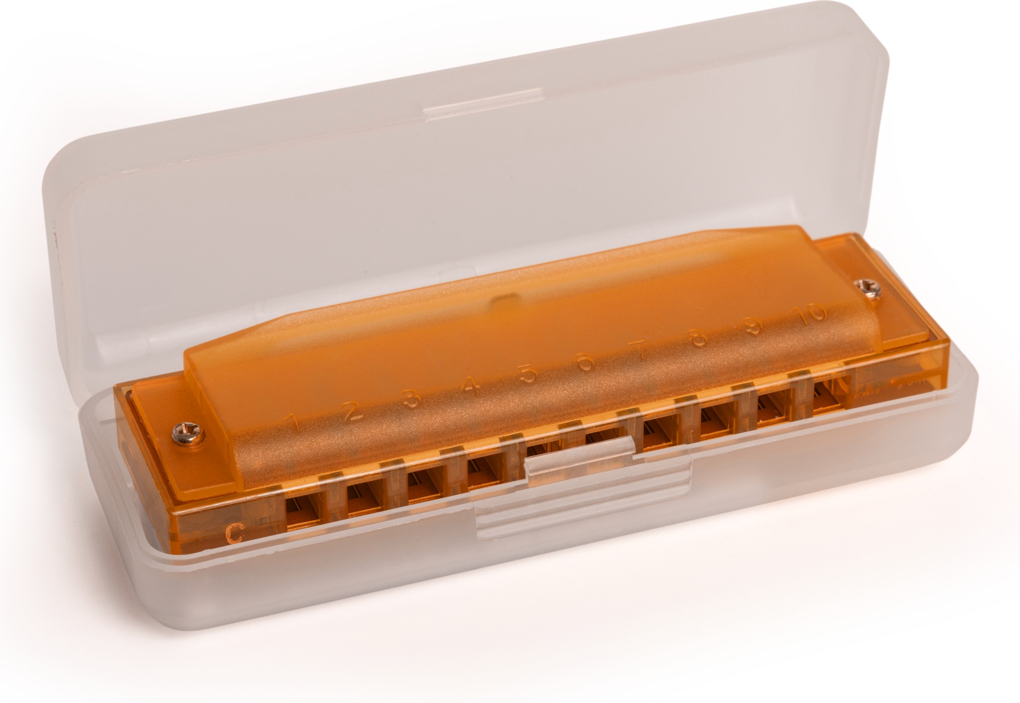 HOHNER TRANSLUCENT HARP ORANGE HARDCASE