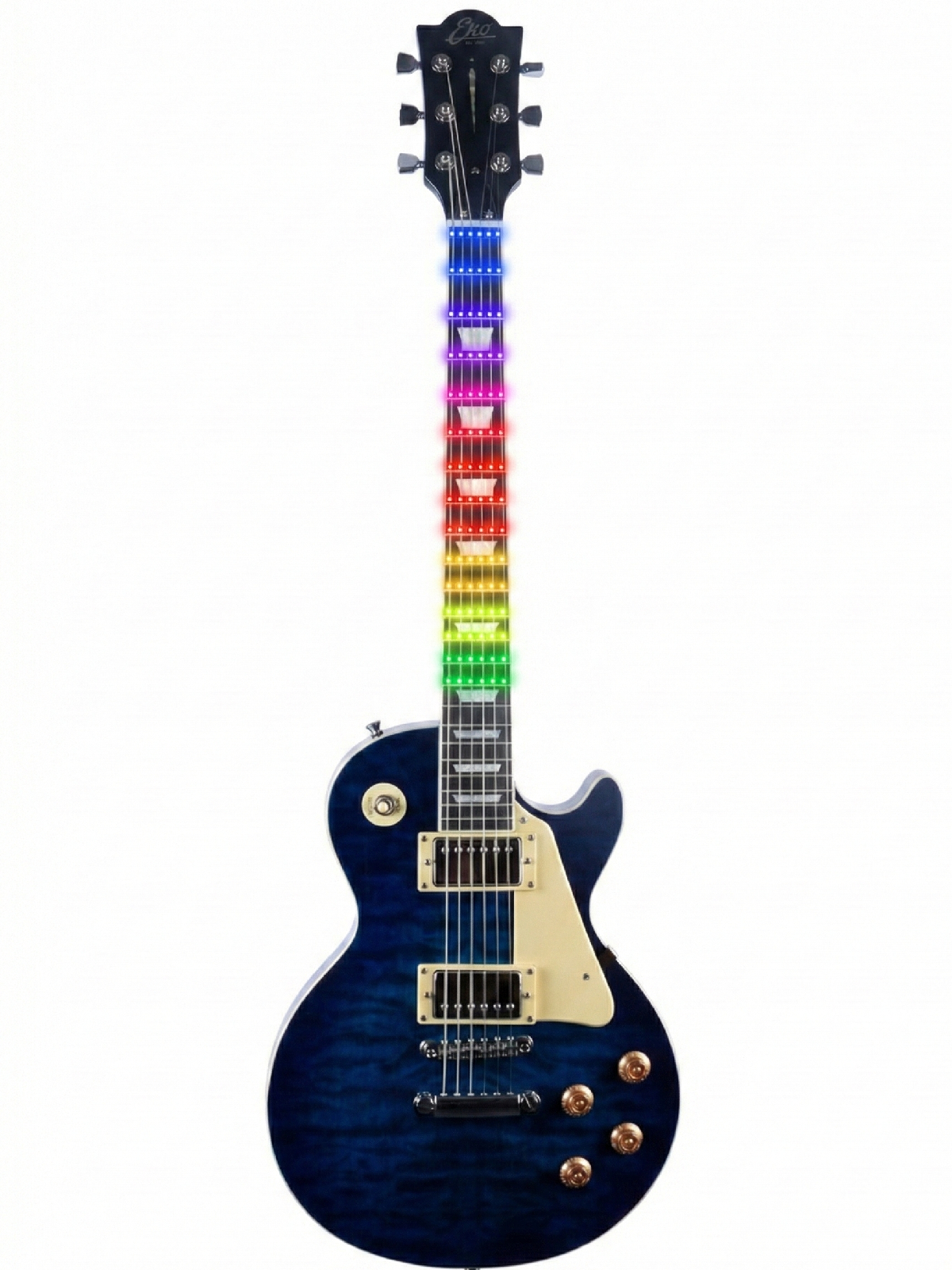 Eko Guitars LS-300 Blue Quilted Visual Note