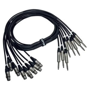 Quik Lok ITPRO/8F8JS-2,5 Frusta 8 Canali Cannon XLR Femmina / Jack 6.3 TRS Stereo 2,5 mt