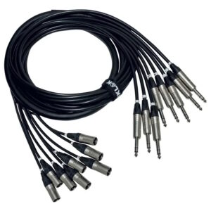 Quik Lok ITPRO/8M8JS-2,5 Frusta 8 Canali Cannon XLR Maschio / Jack 6.3 TRS Stereo 2,5 mt